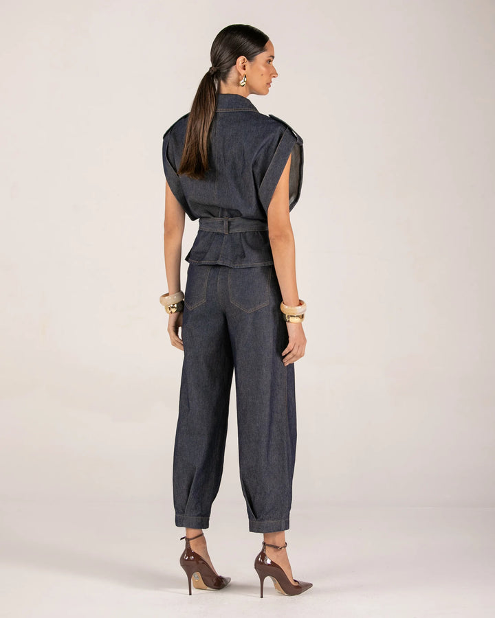 Jeans Pants+Vest Set