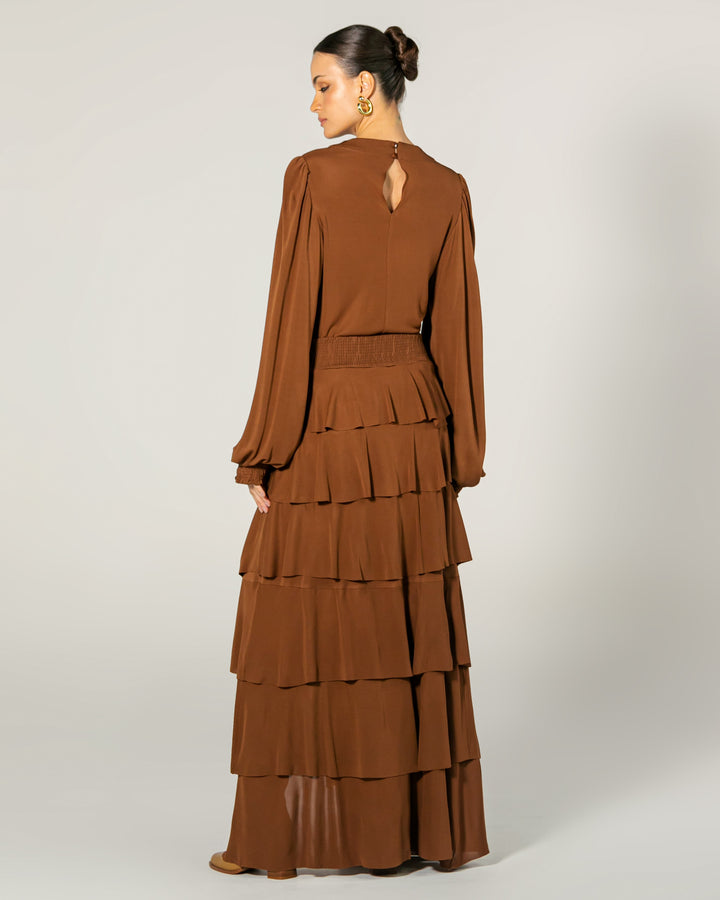 Ruffled Blouse+Skirt Set
