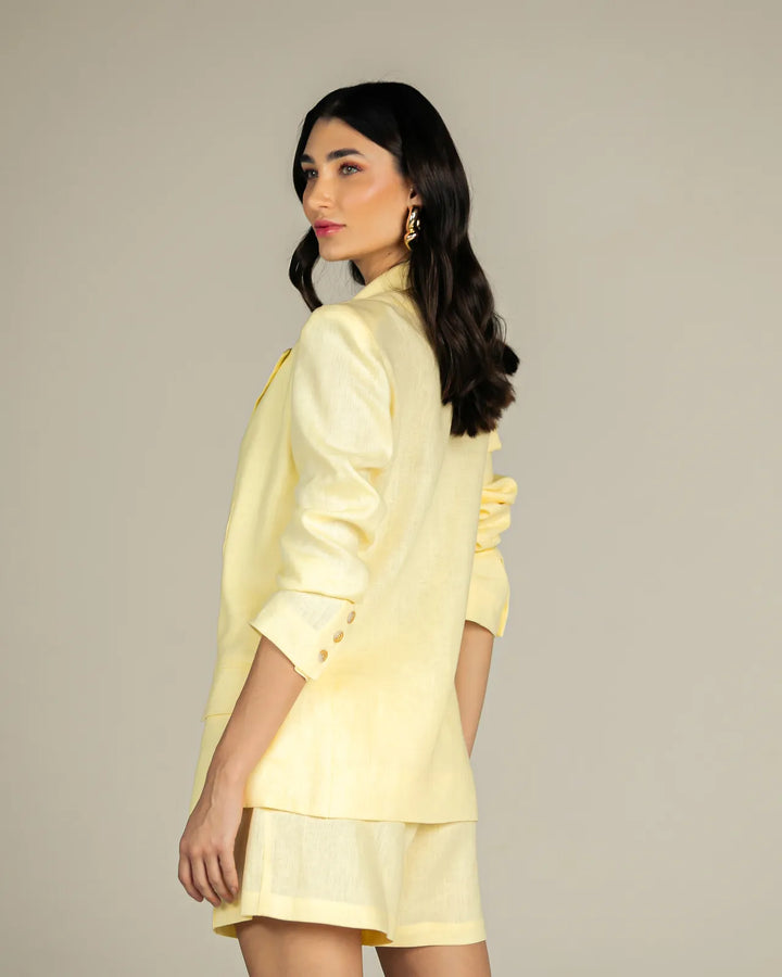 Linen Blazer+Shorts Set