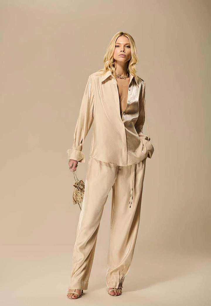 Pleated Hem Pants