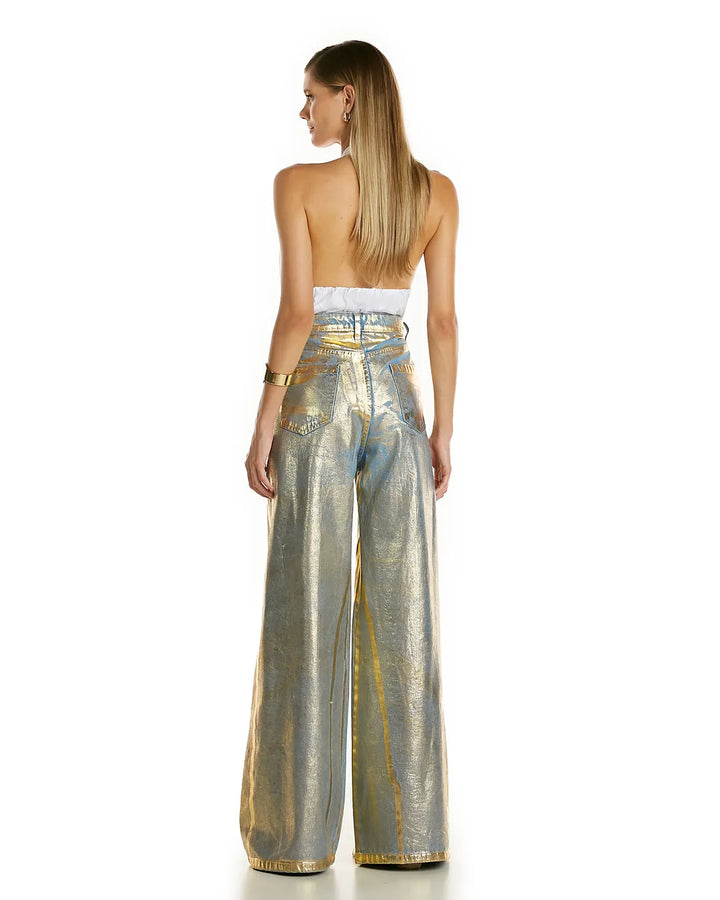 Anne Fernandes Metallic Wide Leg Pants