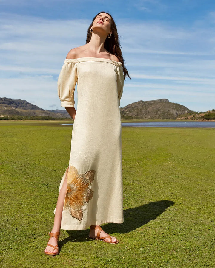 Anne Fernandes Off-the-Shoulder Dress