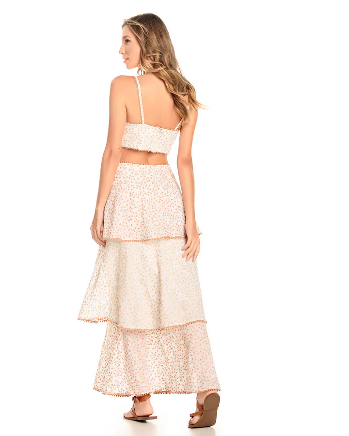 Anne Fernandes Long Ruffled Dress
