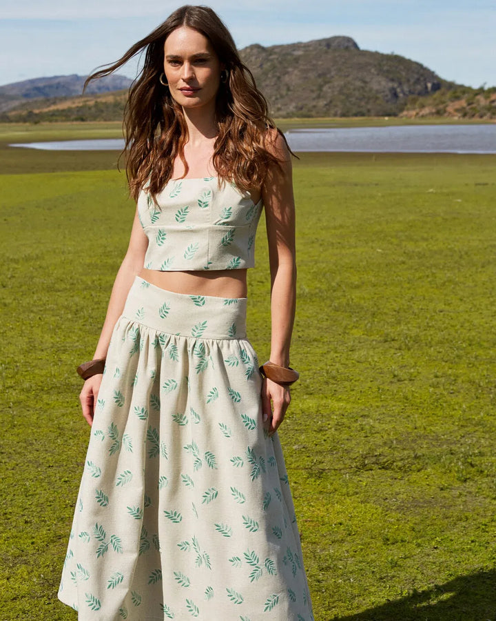 Anne Fernandes Cropped Strap+Skirt Set