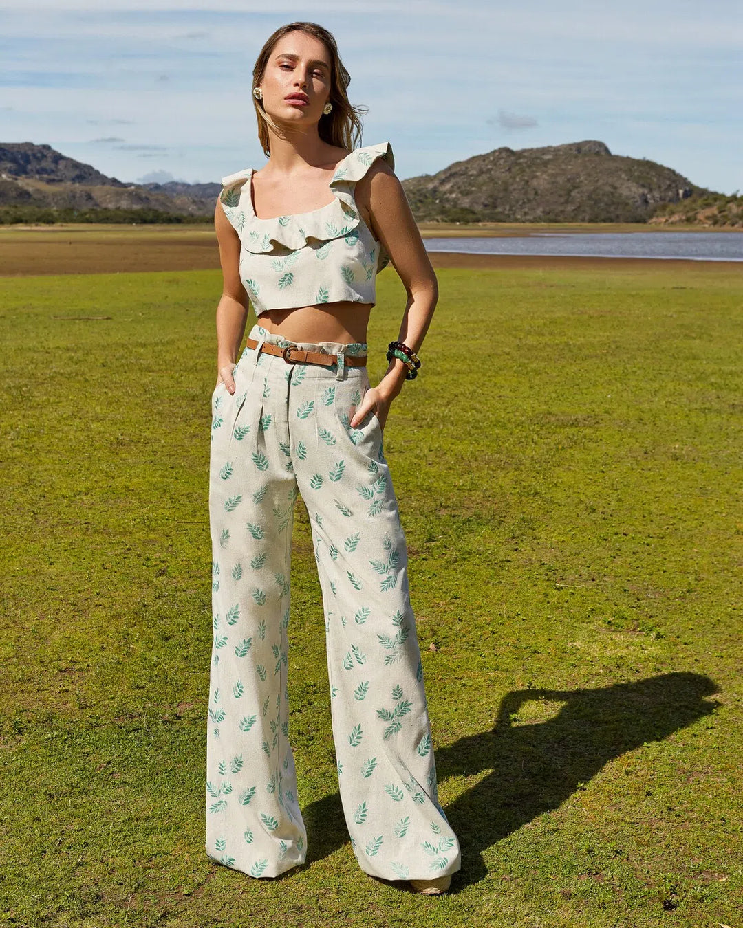 Anne Fernandes Cropped+Pants Set
