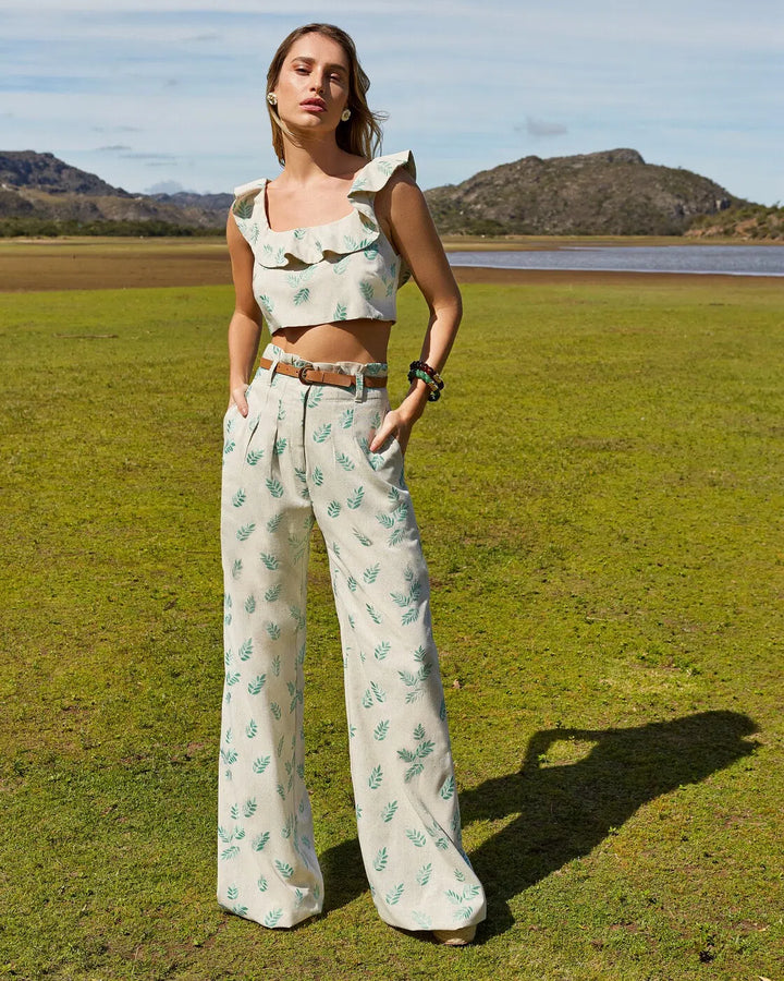 Anne Fernandes Cropped+Pants Set