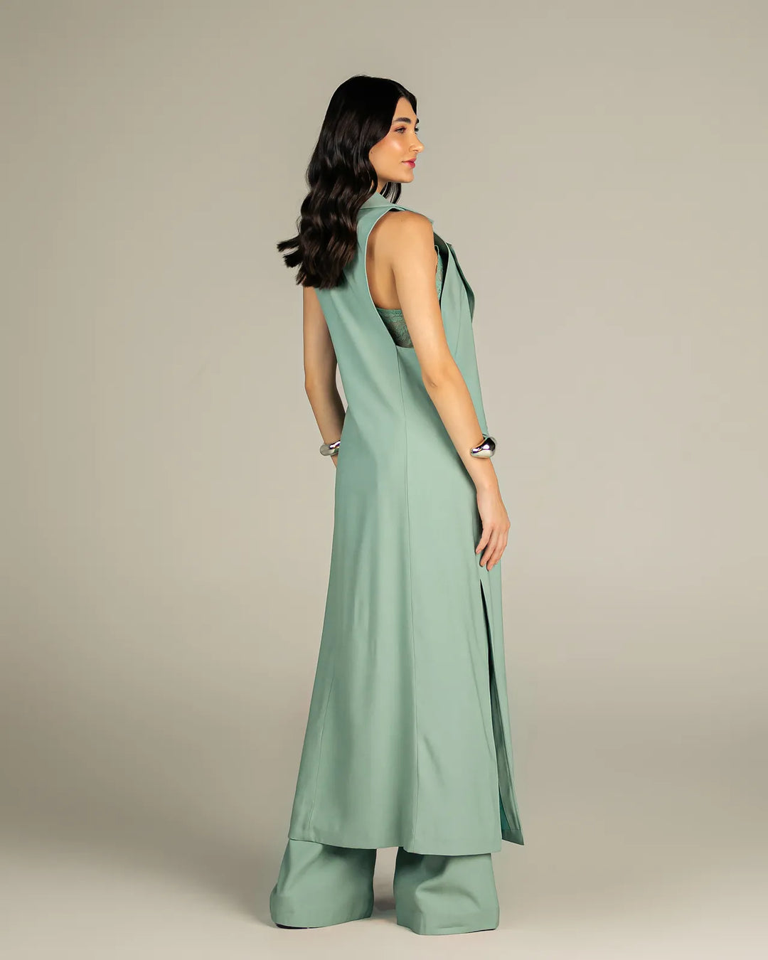 Maxi Vest + Tailored Pants Set