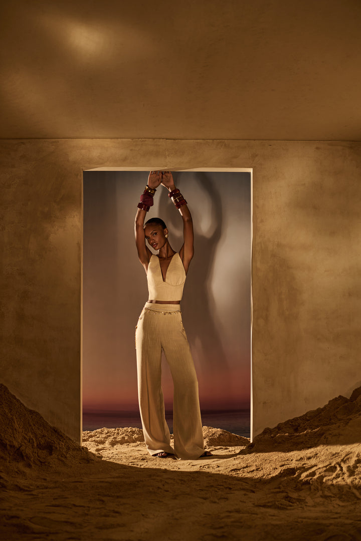 Top+Wide Pants Set
