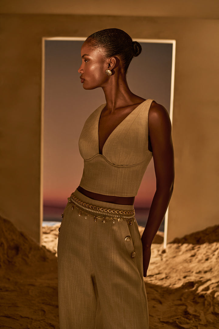 Top+Wide Pants Set