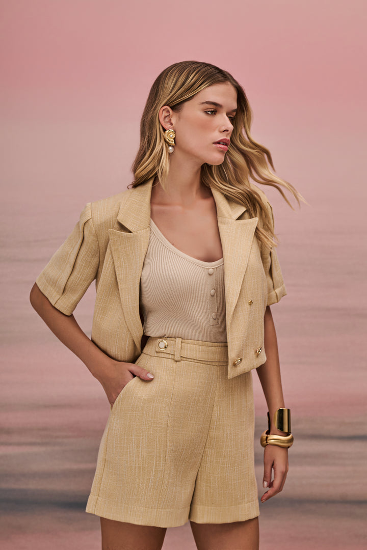Cropped Blazer + Shorts Set