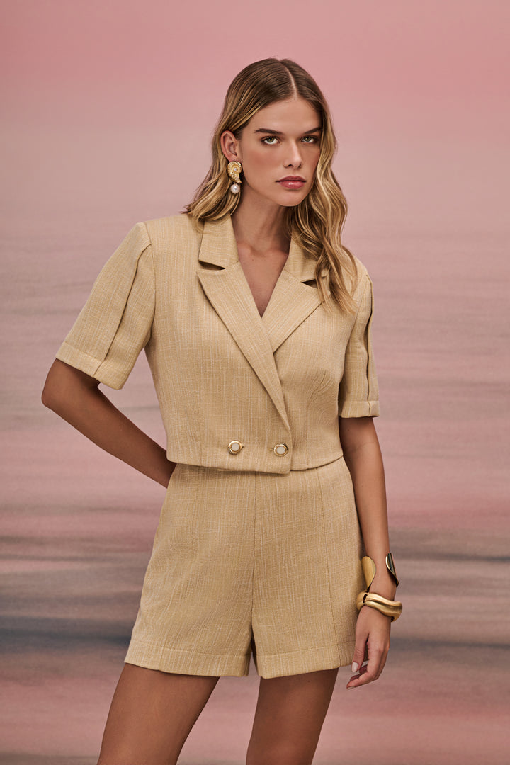 Cropped Blazer + Shorts Set