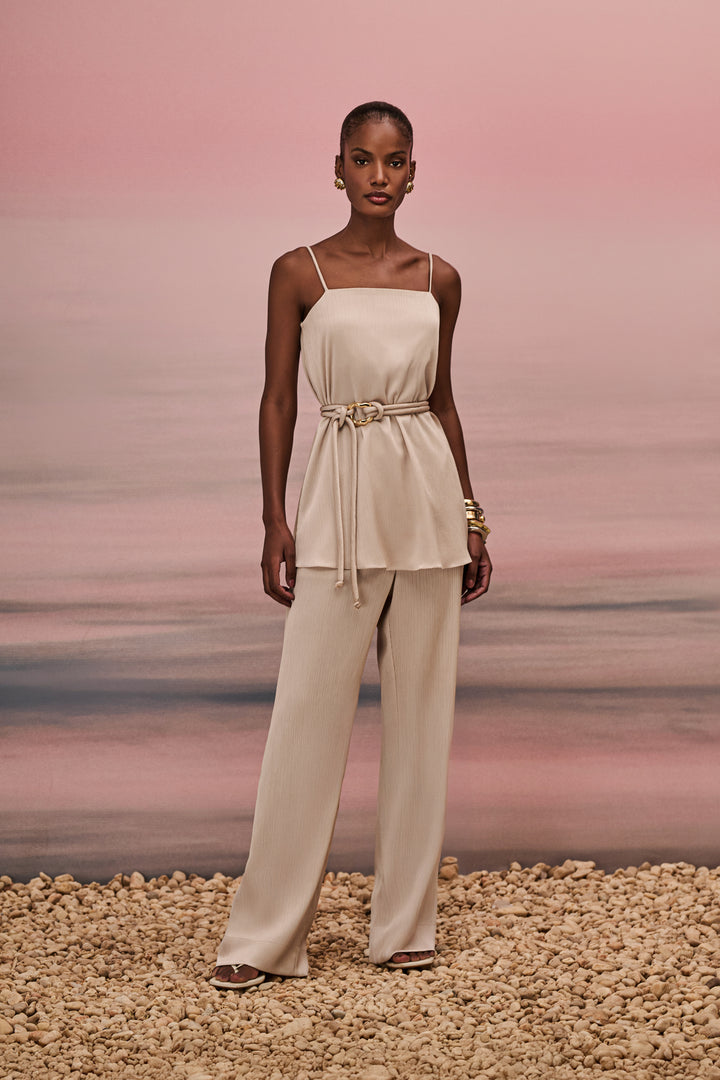 Strappy Top + Wide Leg Pants Set