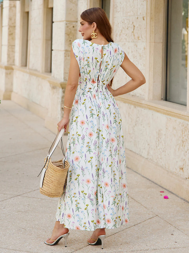Vestido Midi Floral Ombreiras Boulevar