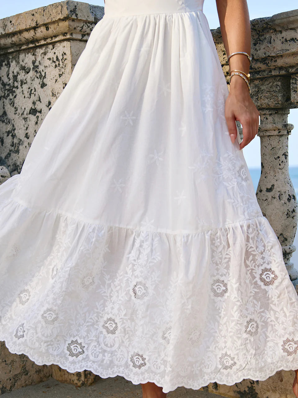Vestido Midi Cambraia Santorini