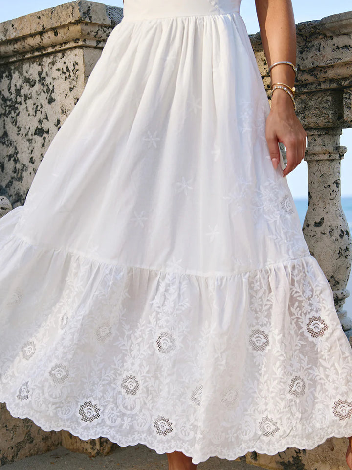 Vestido Midi Cambraia Santorini