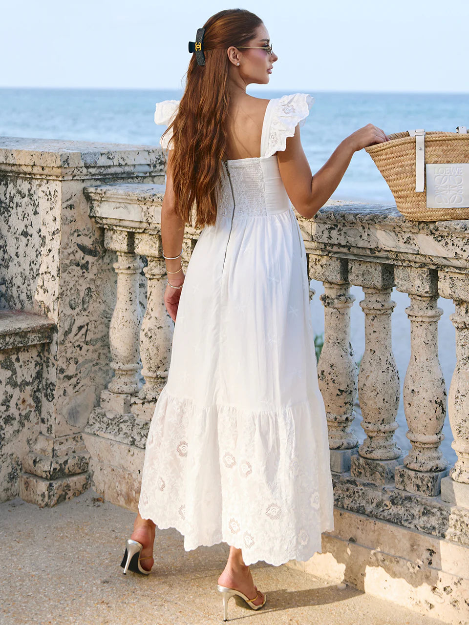 Vestido Midi Cambraia Santorini