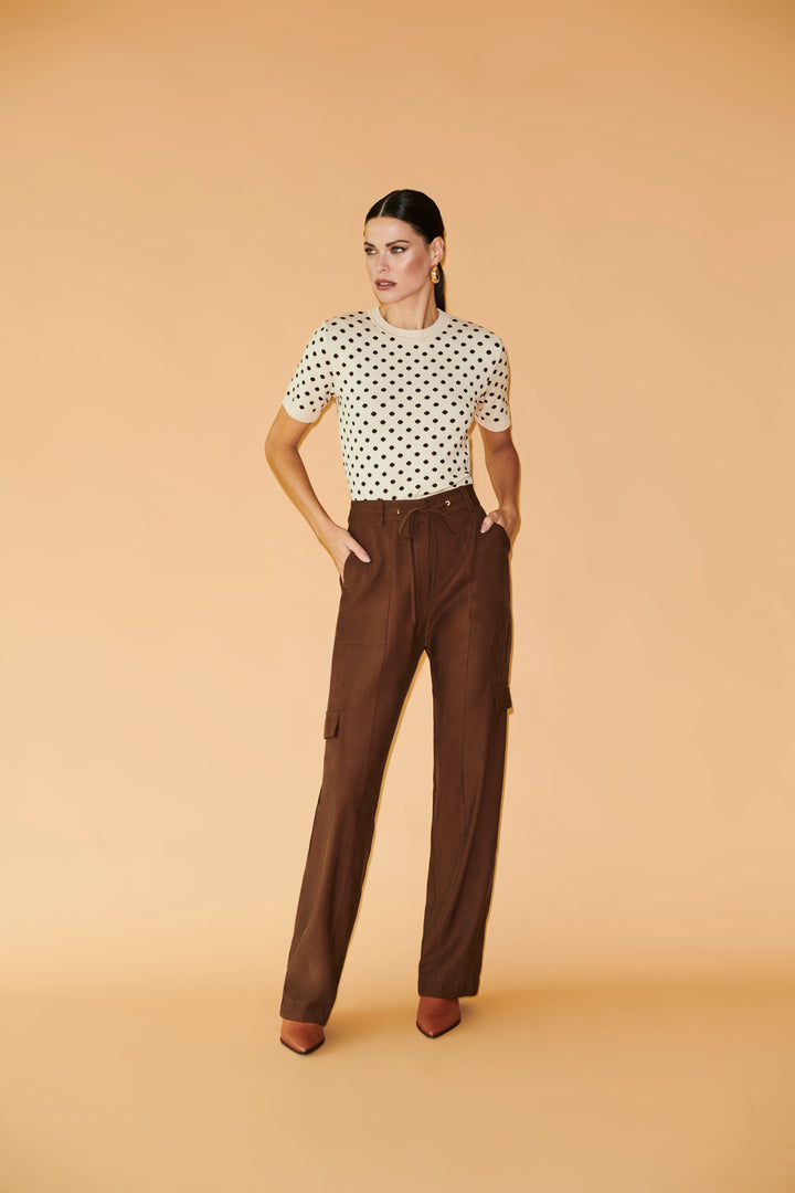 Frutacor Polka Dot Jacquard Knit Blouse