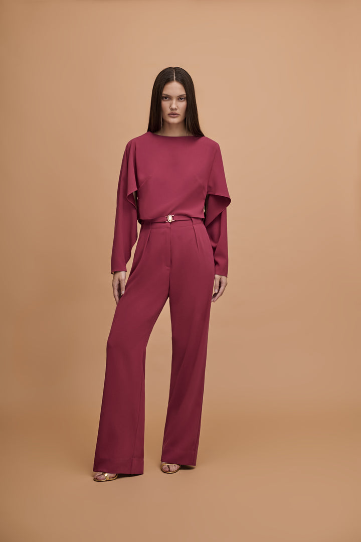Crepe V-neck Blouse