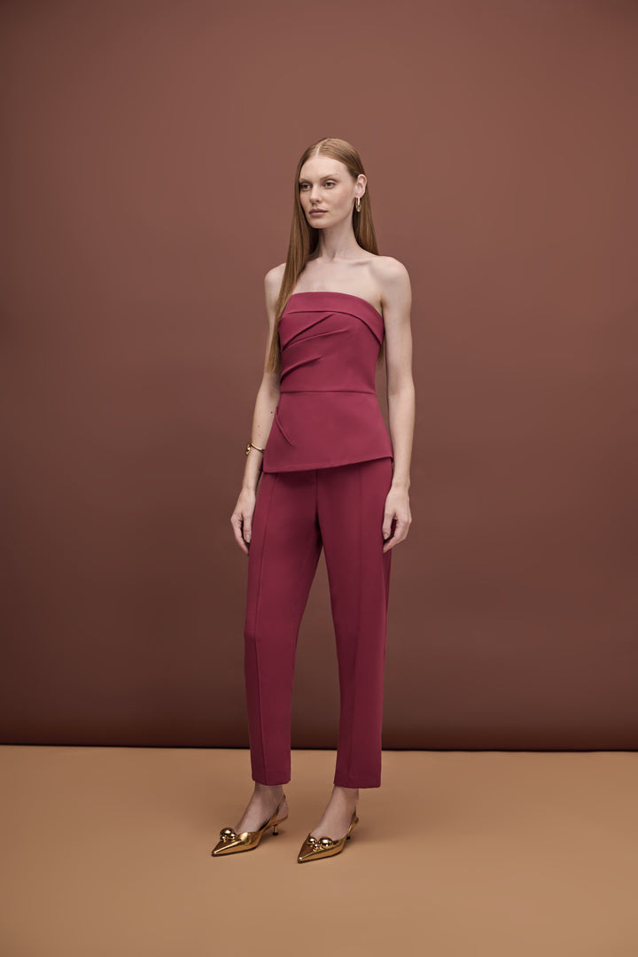 Asymmetric Top+Pants Set