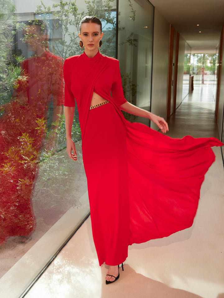 Conjunto Blusa Transpasse+Saia  Longa