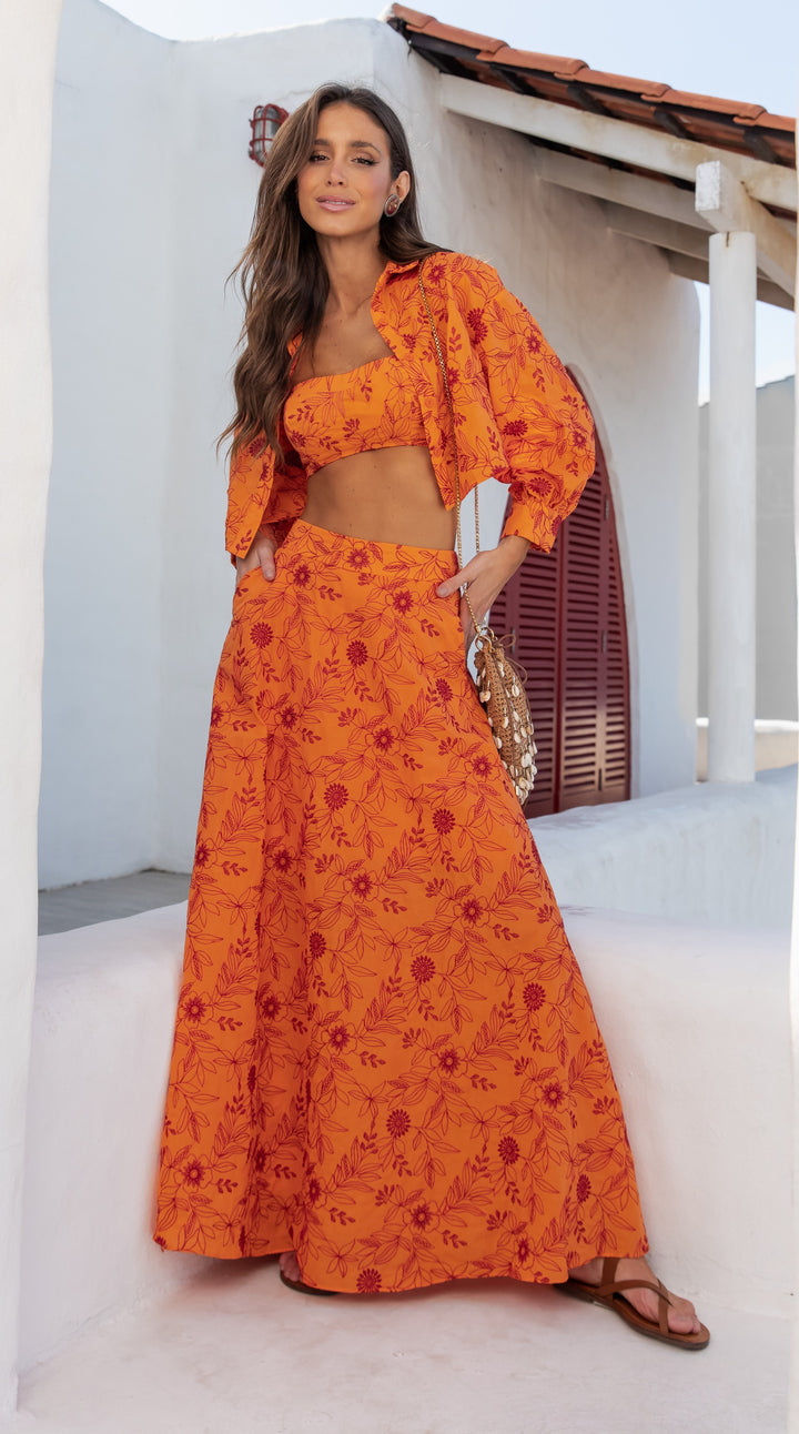 Anne Fernandes Skirt+Shirt+Top Set