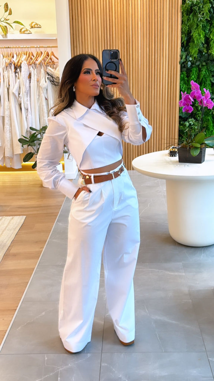 Chaos Wrap Cropped Shirt