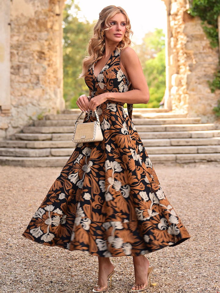 Le Jardin Embroidered Midi Dress