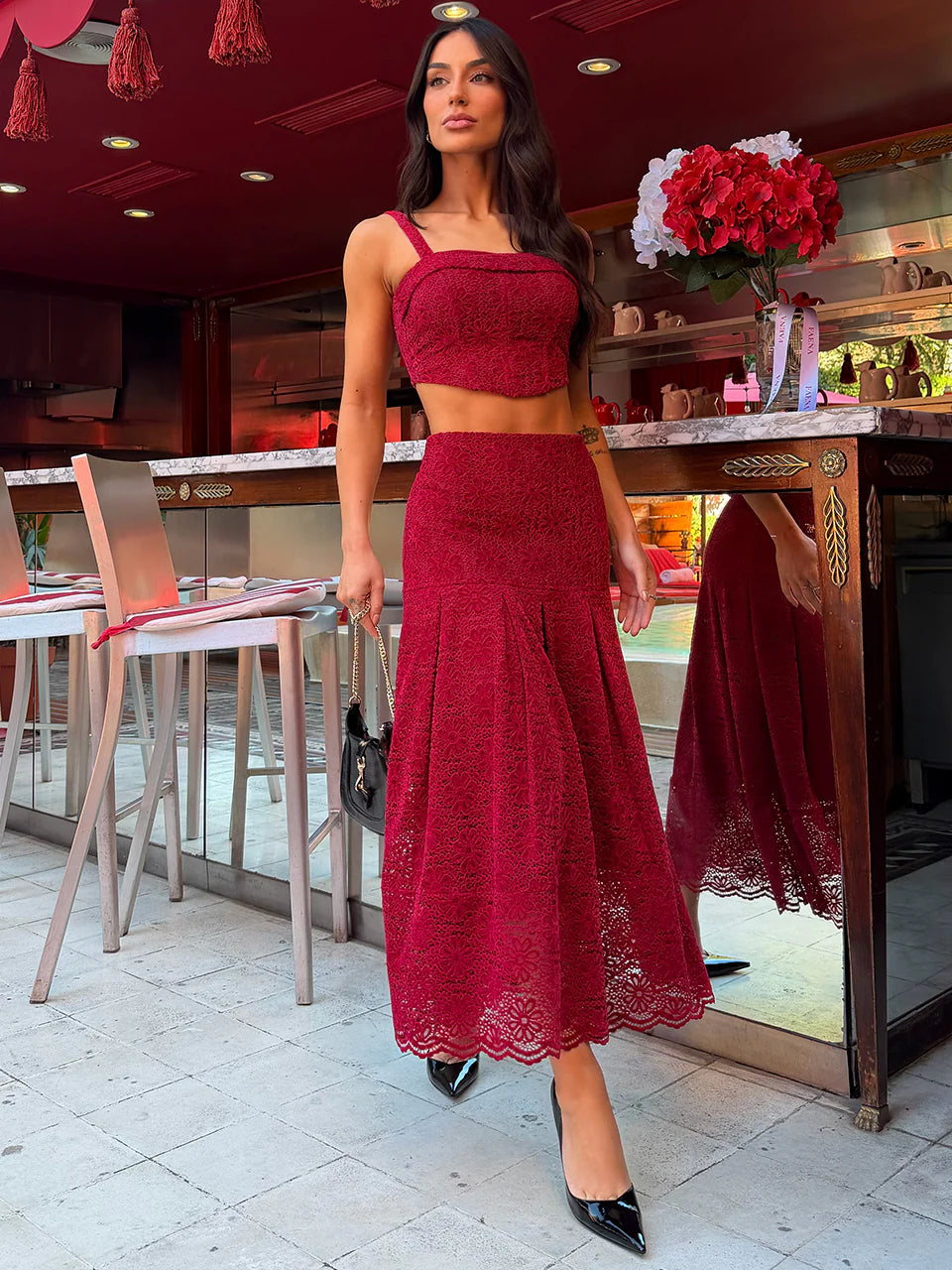 Mon Amour Lace Midi Set