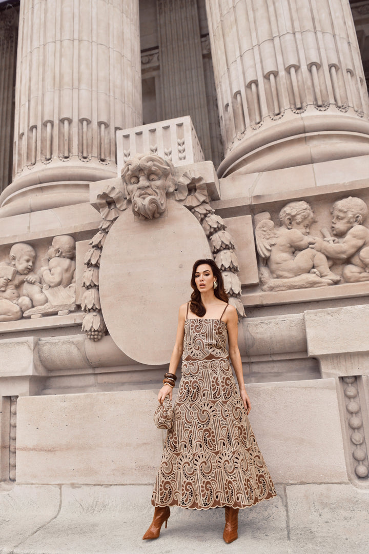 Lace Top+Midi Skirt Set