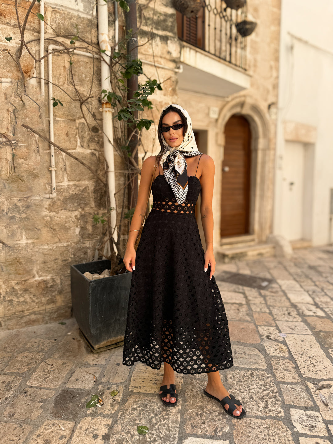 Pink Lemonade Guipure Lace Midi Dress
