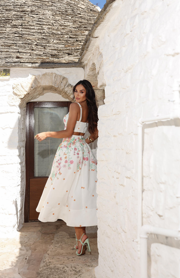 Pink Lemonade Midi Skirt+Cropped Top Set