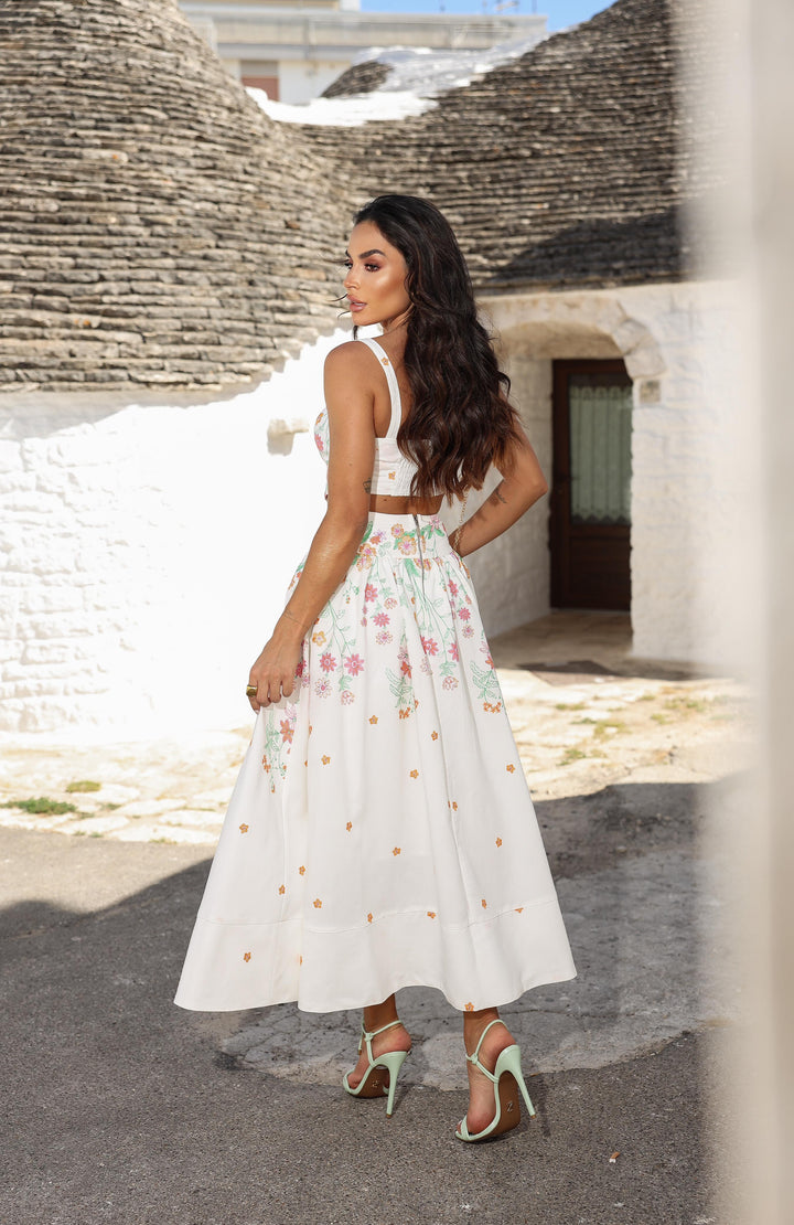 Pink Lemonade Midi Skirt+Cropped Top Set