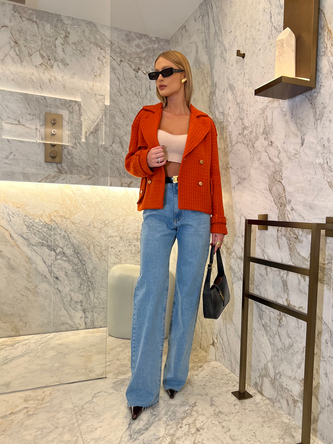 Chic Skunk Wool Coat