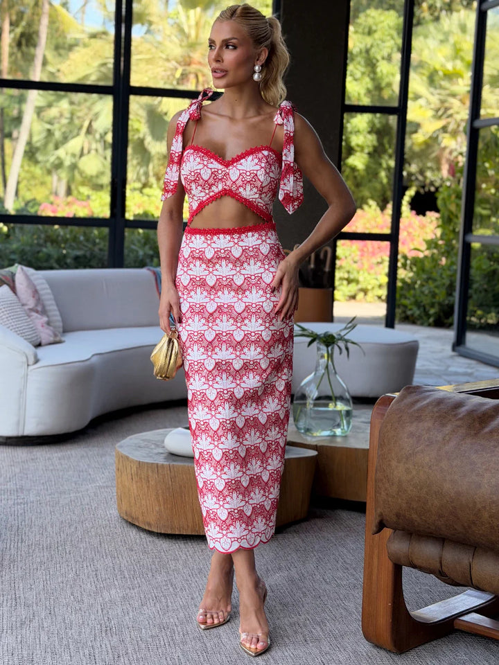 Vestido Midi Renda Bella Di Venezia