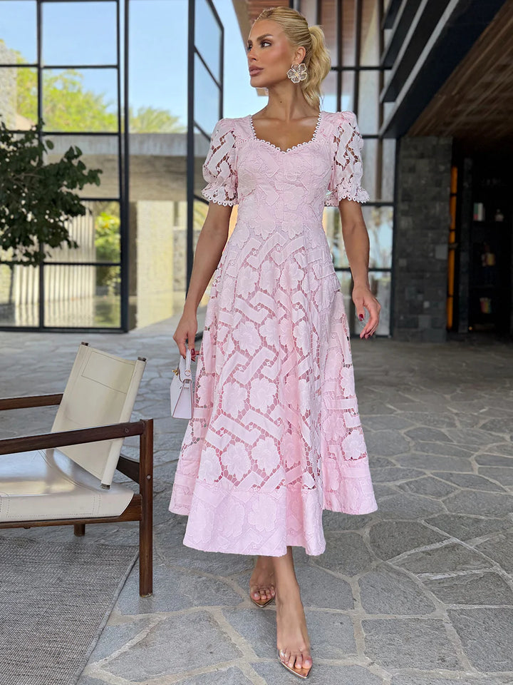 Vestido Midi Renda Bella Di Rosa