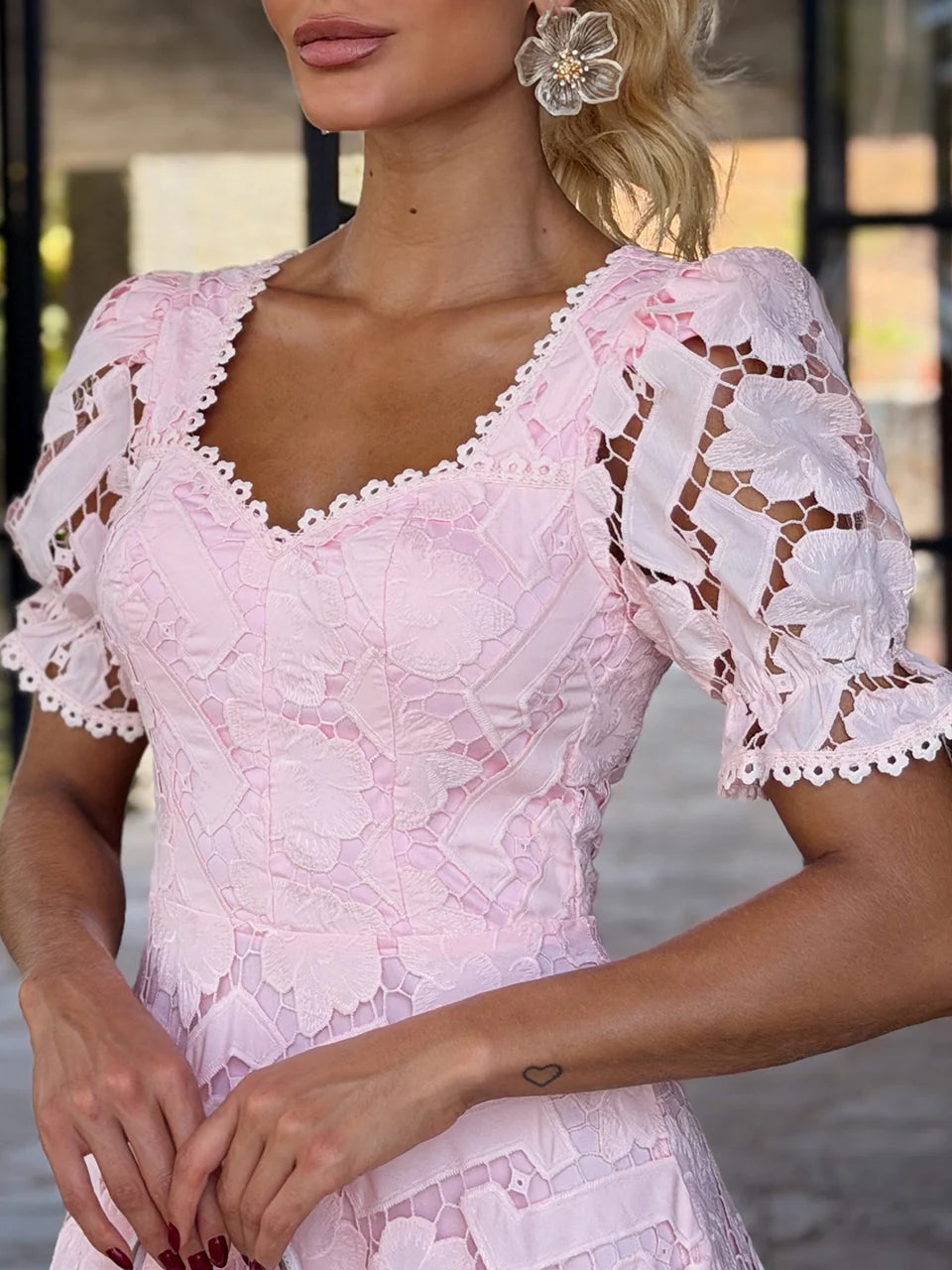 Vestido Midi Renda Bella Di Rosa