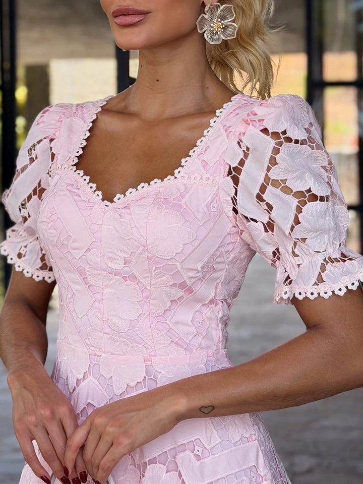 Vestido Midi Renda Bella Di Rosa