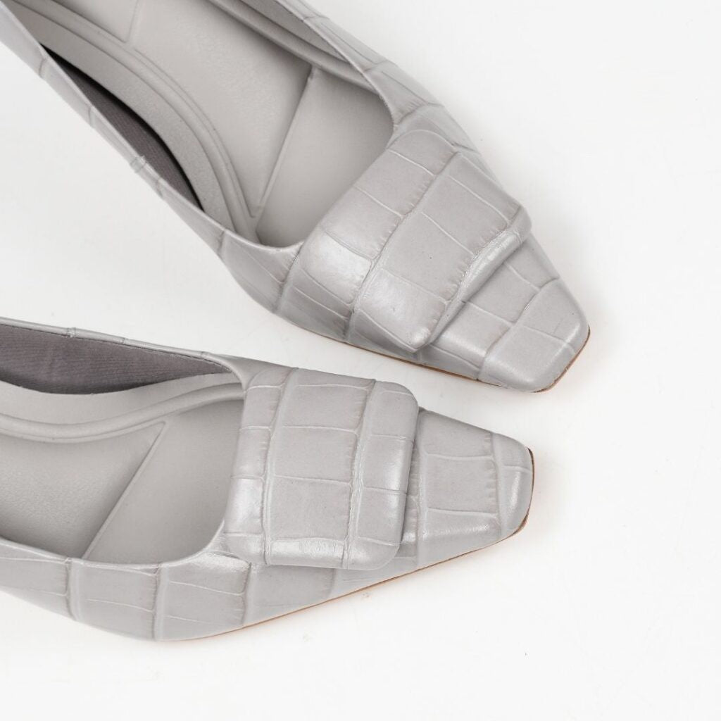 Scarpin Couro Croco