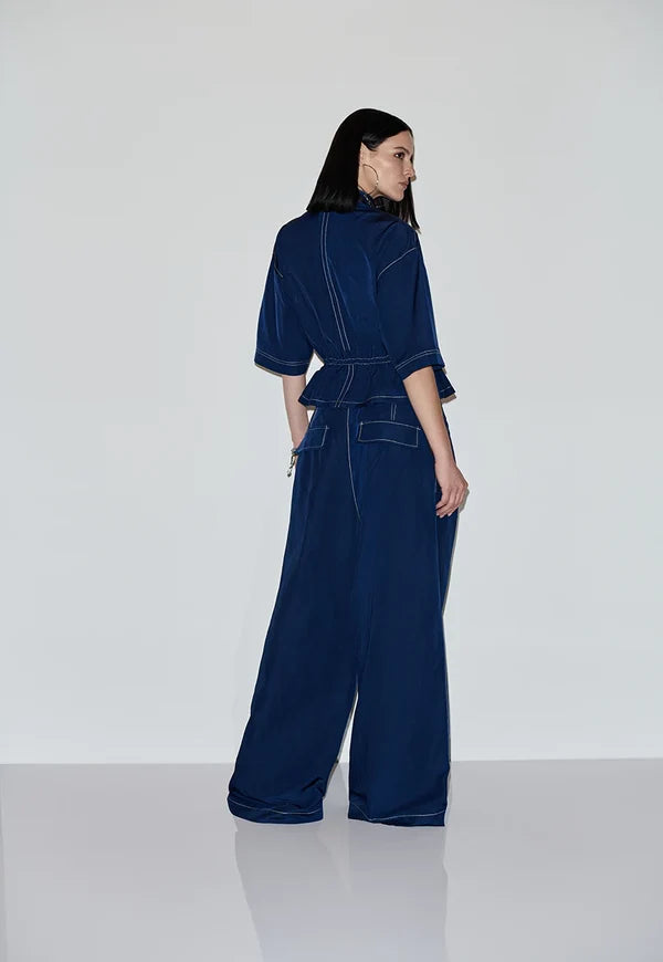 Topstitched Cropped Jacket