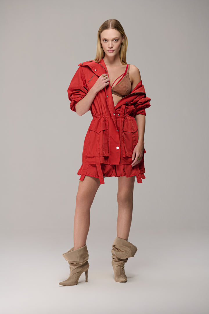 Jacket with Structured Stand-Up Collar