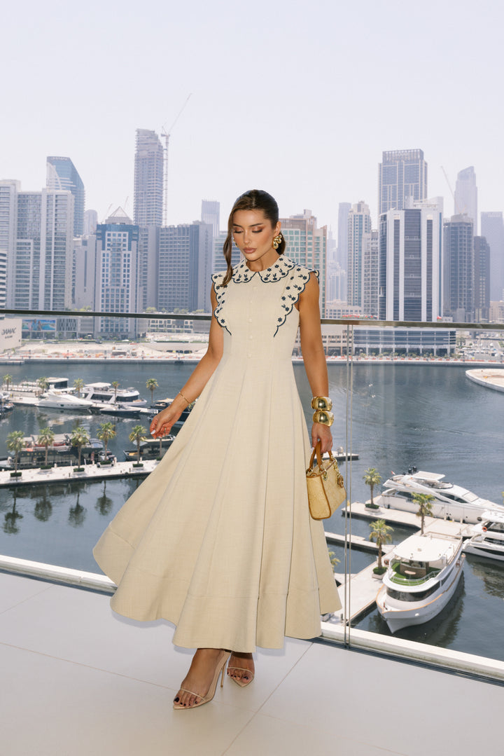 Embroidered Midi Dress