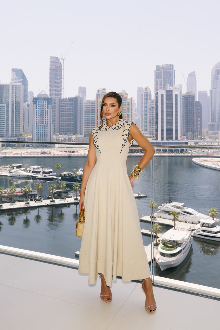 Embroidered Midi Dress
