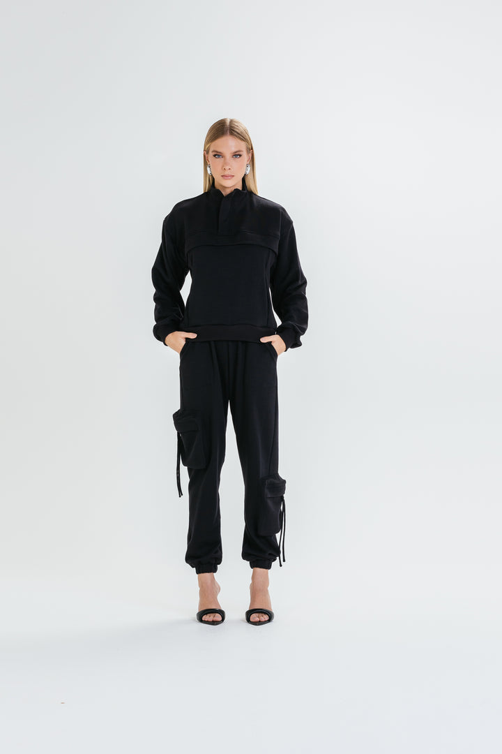 Sweatshirt, Blouse + Pants Set