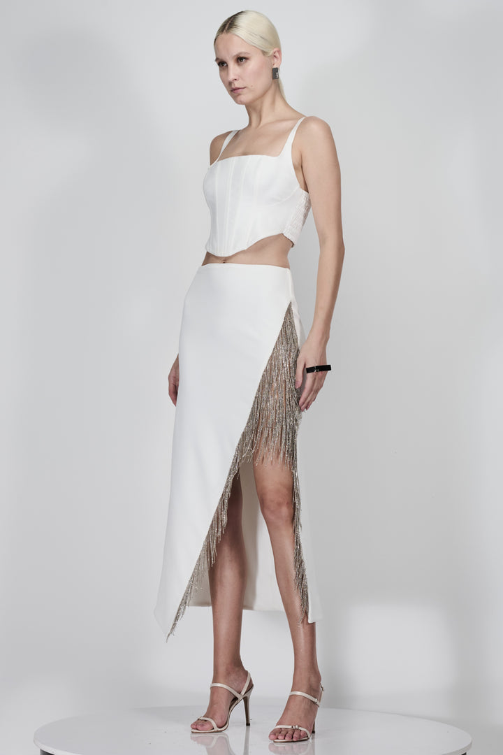 Chain Embroidered Skirt