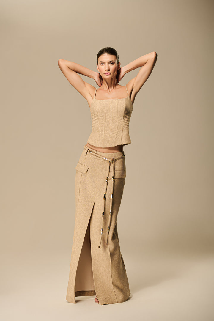 Corset Pespontos Linho