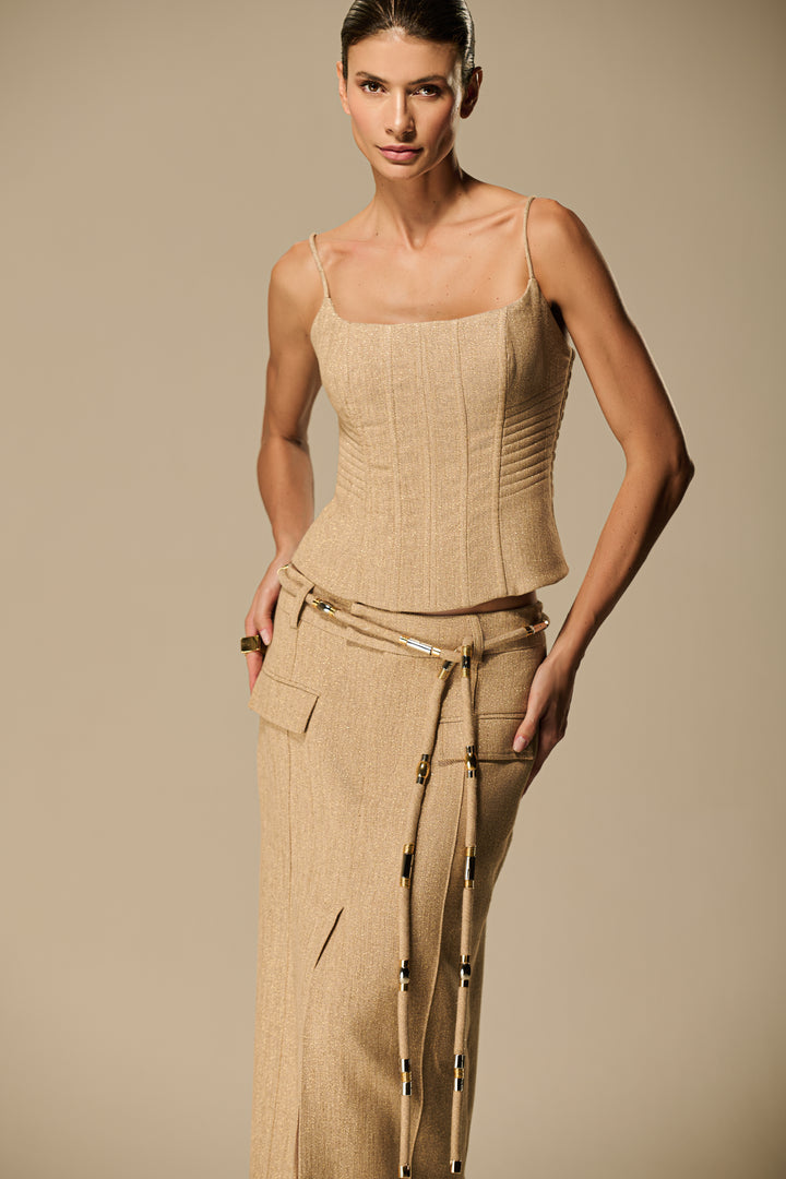 Corset Pespontos Linho