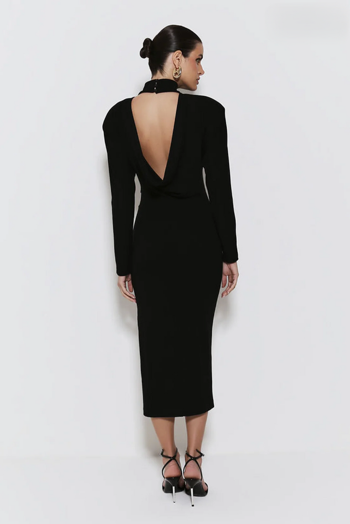 High Neck Midi Dress