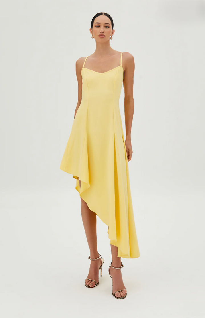 Asymmetrical Hem Midi Dress
