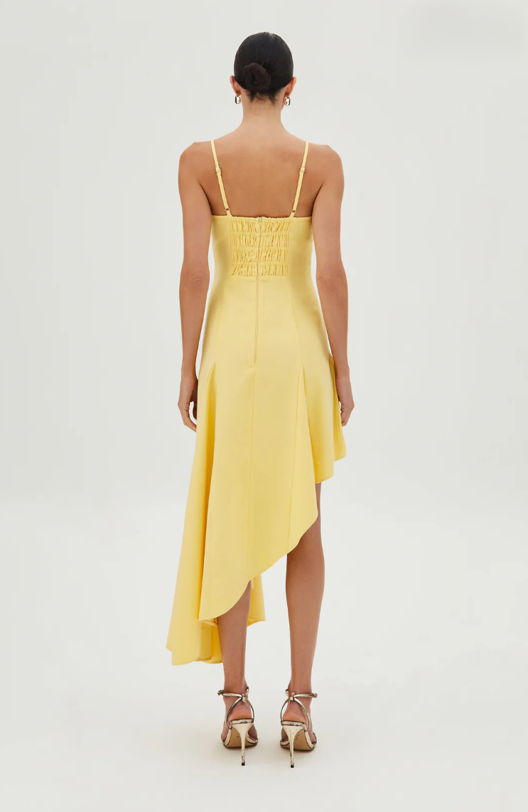 Asymmetrical Hem Midi Dress
