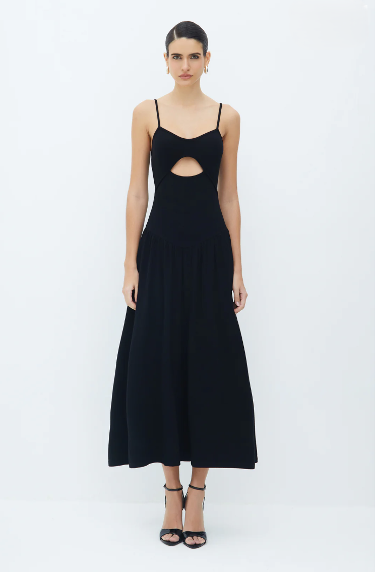 Midi Dress with Wide Skirt